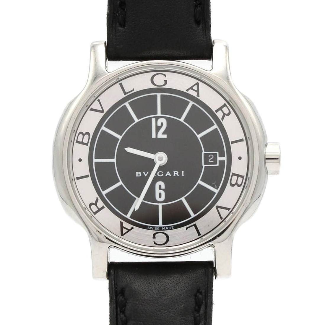 Bulgari Solotempo ST29S Stainless Steel Quartz Watch: --- Catalog ---Category: SizeCase Diameter: 29mm / 1.14''Category: DesignType: WristwatchGender: WomenColor (Dial): BlackMaterial (Case): Stainless steelCategory: GeneralMPN: ST29SBrand: BvlgariCatego