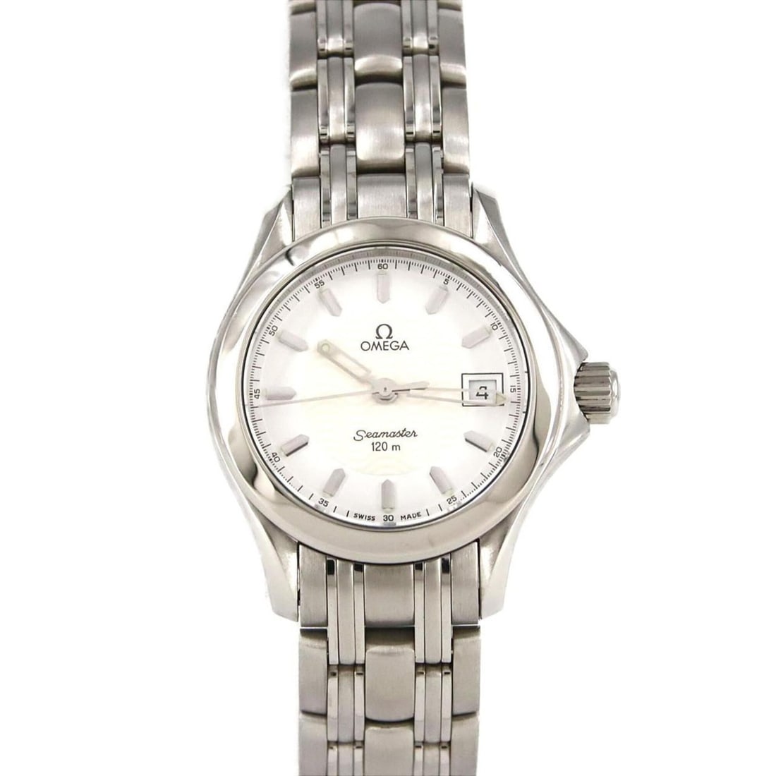 Omega Seamaster 120 2581.21 Stainless Steel Quartz Watch: --- Catalog ---Category: SizeWrist Size: 16cm / 6.29''Case Diameter: 26.5mm / 1.04''Category: DesignType: WristwatchGender: WomenColor (Dial): WhiteMaterial (Band): Stainless steelMaterial (Case): Sta