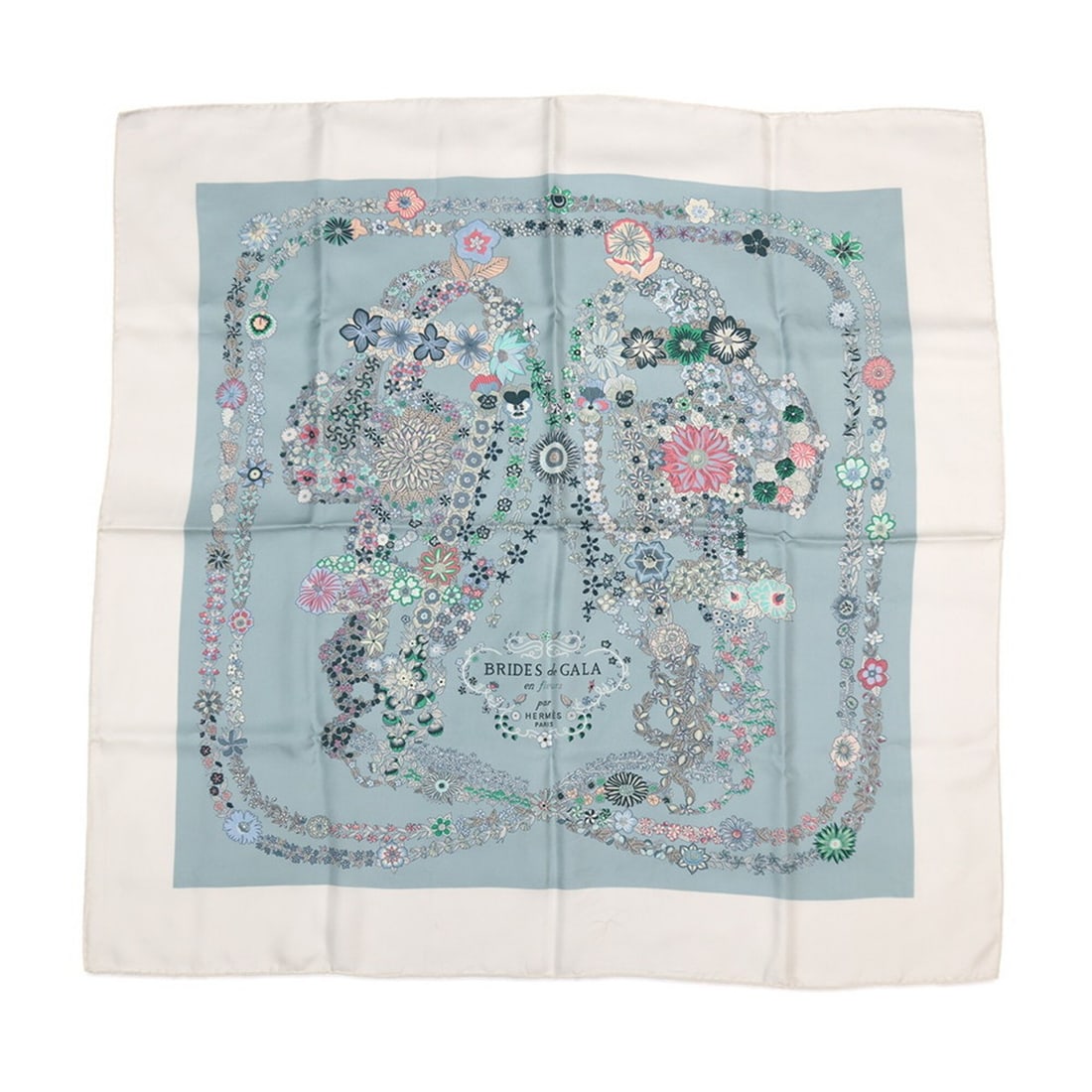 Hermes scarf muffler Carre 90 Brides de Gala en Fleurs HERMES White 2025: --- Catalog ---Category: SizeSize (LxW): 90cm x 90cm / 35.43'' x 35.43''Category: DesignType: ScarfColor: Green, WhiteSeason: Spring/summerMaterial: Silk 100%Category: GeneralBrand: HermesCountry of O