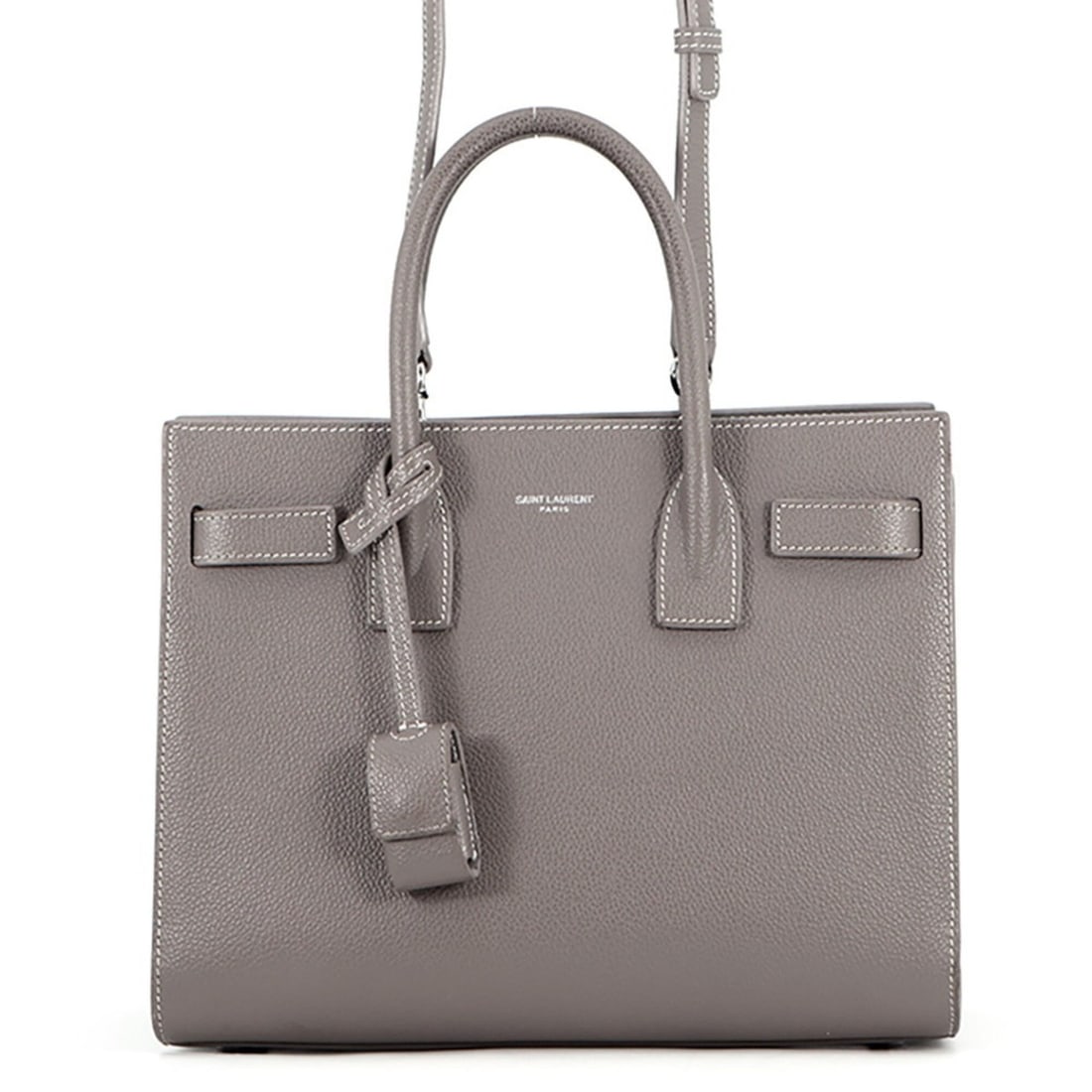 Yves Saint Laurent Saint Laurent Paris Baby Sac de Jour Grain Leather Handbag 421863 SAINT LAURENT: --- Catalog ---Category: SizeWeight: 800g / 1.76lb.Size (HxWxD): 21cm x 25.5cm x 11cm / 8.26'' x 10.03'' x 4.33''Strap Length: 103cm - 123cm / 40.55'' - 48.42''Category: DesignType: HandbagColor: Gray