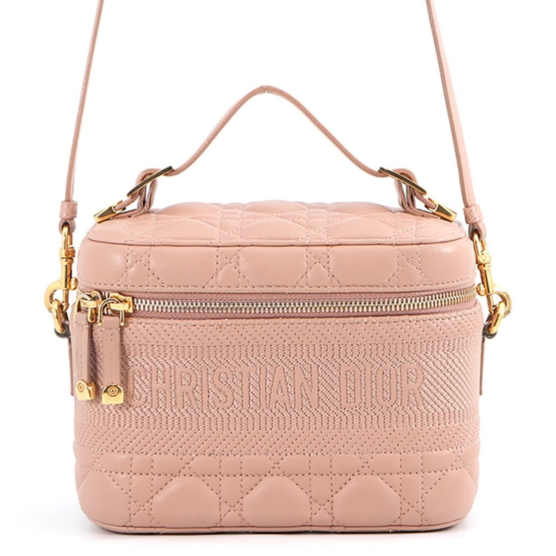 Christian Dior Cannage Vanity Bag Small Lambskin S5488UNTR 2-way Handbag for Women: --- Catalog ---Category: SizeWeight: 430g / 15.16oz.Size (HxWxD): 14cm x 18.5cm x 10.5cm / 5.51'' x 7.28'' x 4.13''Strap Length: 125cm - 131cm / 49.21'' - 51.57''Category: DesignType: Handbag, Vanity 