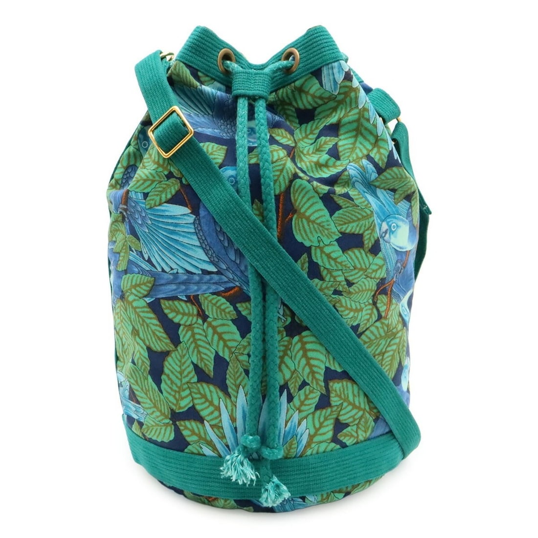 HERMES Hermes Shoulder Bag Handbag Botanical Bird Print Parakeet Canvas Green Blue: --- Catalog ---Category: SizeSize (HxWxD): 37.5cm x 24cm x 24.5cm / 14.76'' x 9.44'' x 9.64''Category: DesignType: Shoulder bagColor: Blue, GreenGender: WomenMaterial: Canvas Category: GeneralBrand: