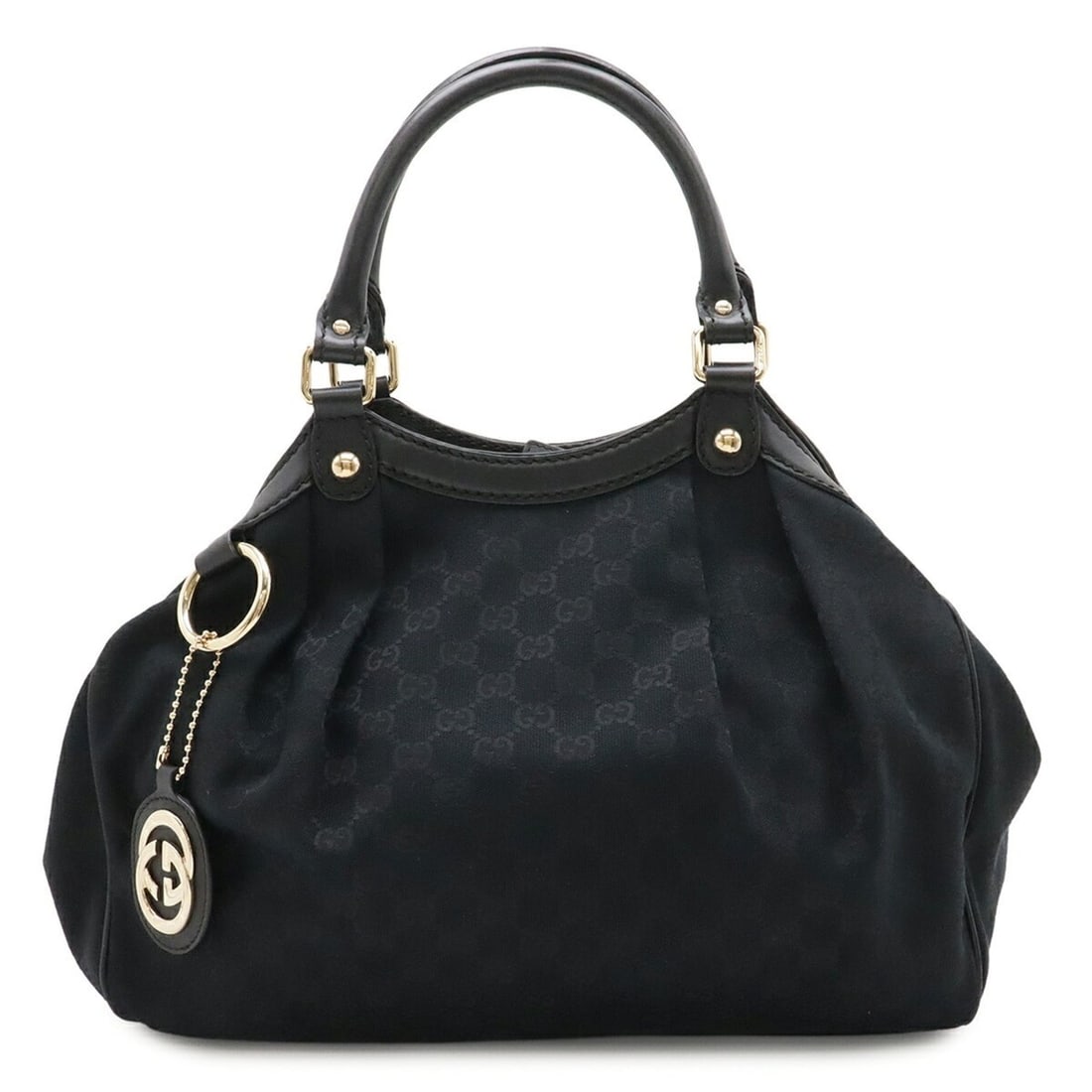 GUCCI Sukey GG Canvas Tote Bag Handbag Leather Black 211944: --- Catalog ---Category: SizeSize (HxWxD): 28cm x 33.5cm x 11cm / 11.02'' x 13.18'' x 4.33''Category: DesignType: Handbag, Tote bagColor: BlackGender: Women,MenMaterial: Canvas , Leather Category: Gen