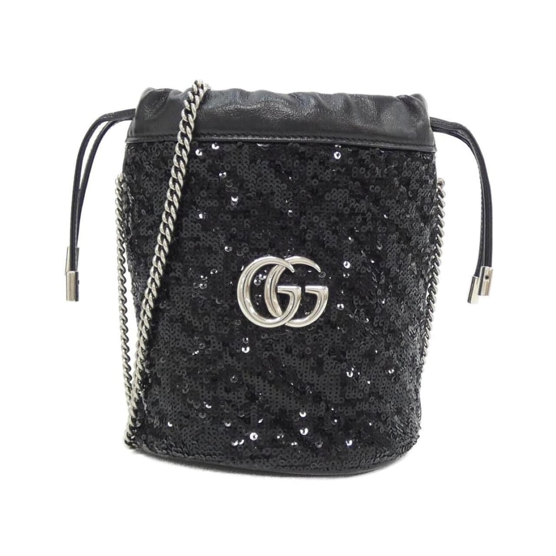 Gucci GG Marmont 575163 9SYZP Shoulder Bag: --- Catalog ---Category: SizeSize (HxWxD): 18cm x 13cm x 11cm / 7.08'' x 5.11'' x 4.33''Category: DesignType: Shoulder bagColor: BlackGender: WomenMaterial: Spangles , Leather Hardware Color: