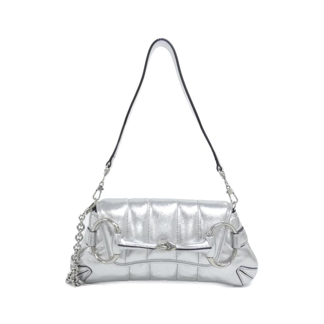 Gucci 764339 AACY5 Shoulder Bag: --- Catalog ---Category: SizeSize (HxWxD): 12cm x 27cm x 5cm / 4.72'' x 10.62'' x 1.96''Category: DesignType: Shoulder bagColor: SilverGender: WomenMaterial: Leather Hardware Color: SilverCategory:
