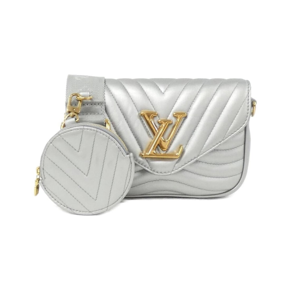 Louis Vuitton New Wave Multi Pochette Shoulder Bag: --- Catalog ---Category: SizeSize (HxWxD): 14cm x 19cm x 5cm / 5.51'' x 7.48'' x 1.96''Category: DesignType: Pochette, Pouch, Shoulder bagColor: SilverGender: WomenMaterial: Leather Hardware Color: