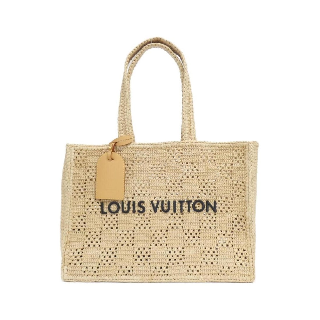 Louis Vuitton Damier Raffia Summer Shopper Tote MM M25008 Handbag: --- Catalog ---Category: SizeSize (HxWxD): 32cm x 44cm x 17cm / 12.59'' x 17.32'' x 6.69''Category: DesignType: Handbag, PouchColor: Beige, NaturalGender: Women,MenMaterial: Raffia Category: