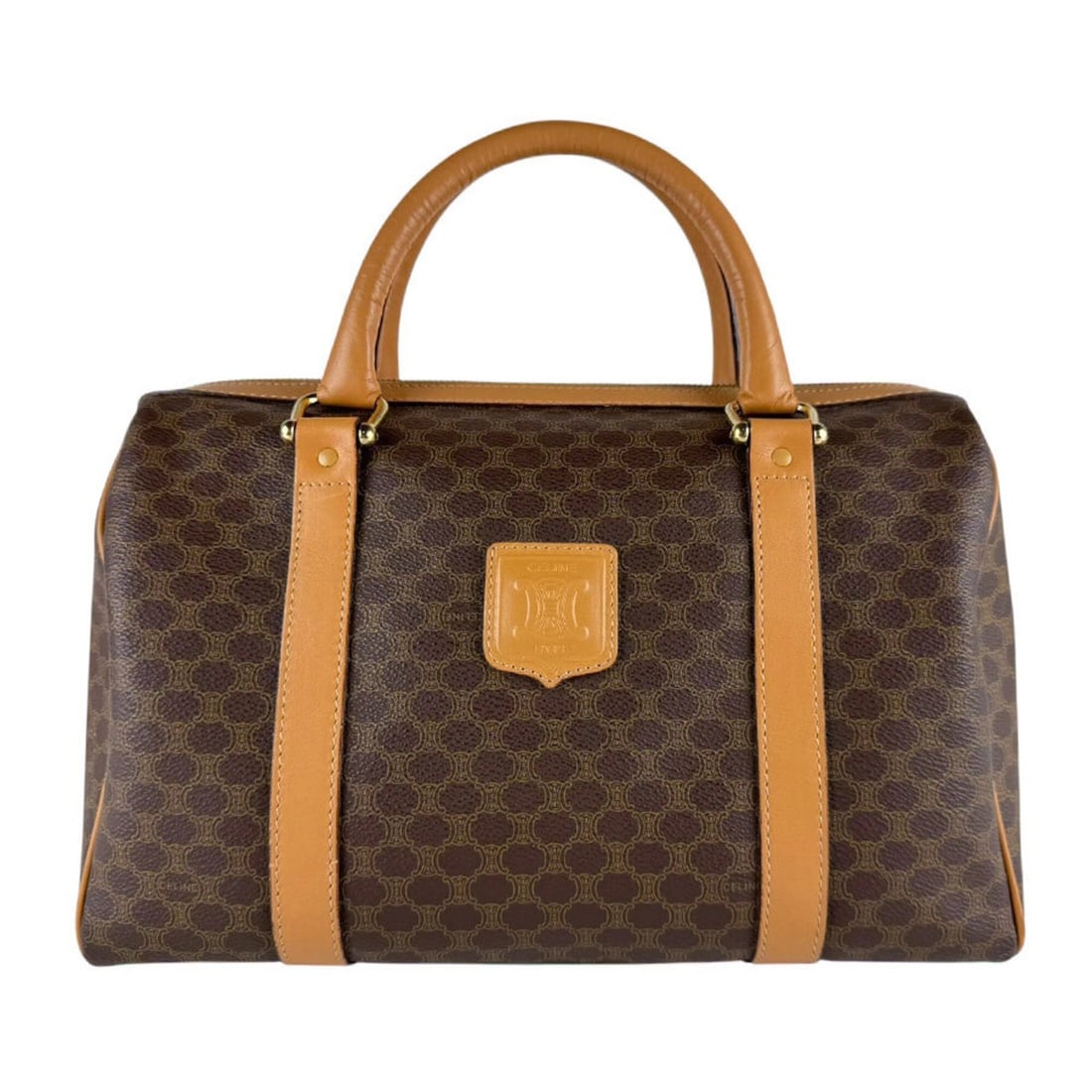 Celine CELINE Boston Bag Handbag Macadam Coated Canvas Brown Men's Women's z10459: --- Catalog ---Category: SizeSize (HxWxD): 19cm x 32cm x 17cm / 7.48'' x 12.59'' x 6.69''Category: DesignType: Boston bag, HandbagColor: BrownGender: Men,WomenMaterial: Coated canvas Category: General