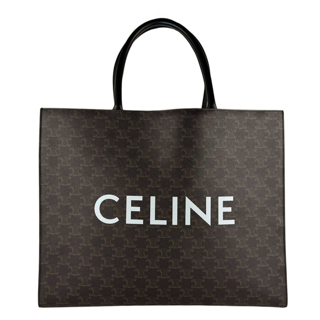 Celine CELINE Handbag, Coated Canvas, Black/Brown, Men's z10438: --- Catalog ---Category: SizeSize (HxWxD): 33cm x 43cm x 10cm / 12.99'' x 16.92'' x 3.93''Category: DesignType: HandbagColor: Black, BrownGender: Men,WomenMaterial: Coated canvas Category: GeneralBran