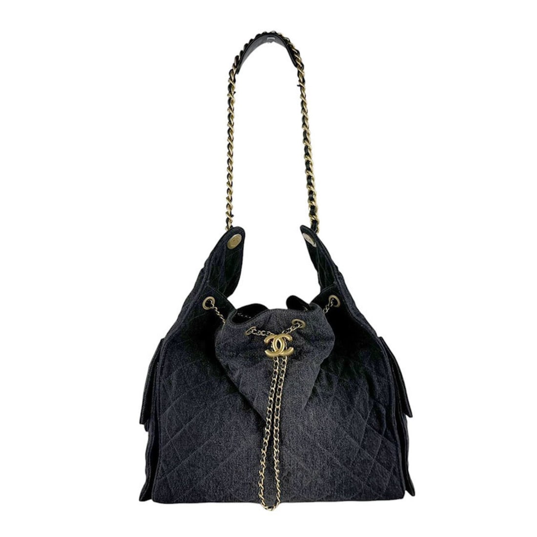 Chanel CHANEL Shoulder Bag CHANEL25 Medium Denim Black Women's z10456: --- Catalog ---Category: SizeSize (HxWxD): 25cm x 30cm x 16cm / 9.84'' x 11.81'' x 6.29''Category: DesignType: Shoulder bagColor: BlackGender: WomenMaterial: Denim Category: GeneralBrand: ChanelCountr