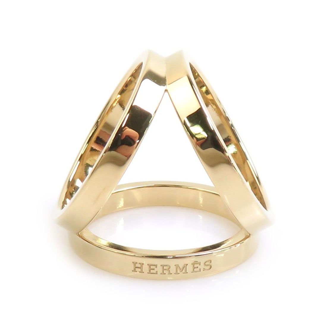 Hermes HERMES Scarf Ring Metal Gold Women's e62050a: --- Catalog ---Category: DesignType: Scarf ringColor: GoldGender: WomenMaterial: Metal Category: GeneralBrand: HermesCategory: Physical PropertiesSize (HxWxD): 2.5cm x 2.5cm / 0.98'' x 0.98''--- Item 