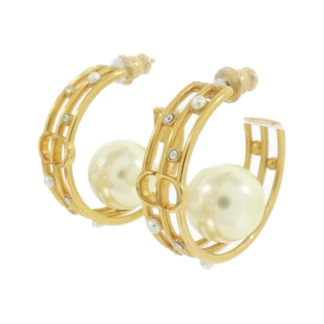 Christian Dior D-BACKSTAGE E3178WOMCY Earrings: --- Catalog ---Category: SizeSize (HxWxD): 7.00mm x 22.00mm / 0.28'' x 0.87''Category: DesignType: Half hoop earringsColor: Clear, Gold, WhiteGender: WomenCategory: GeneralMPN: E3178WOMCYBrand: