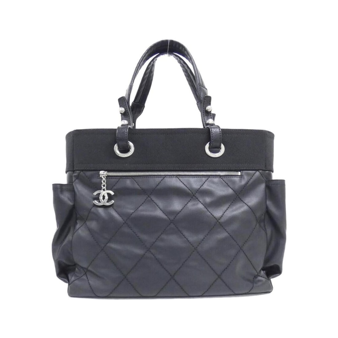 Chanel Paris Biarritz Line 34210 Handbag: --- Catalog ---Category: SizeSize (HxWxD): 30cm x 35cm x 15cm / 11.81'' x 13.77'' x 5.9''Category: DesignType: Handbag, PouchColor: BlackGender: WomenMaterial: Canvas Hardware Color: SilverCategory: