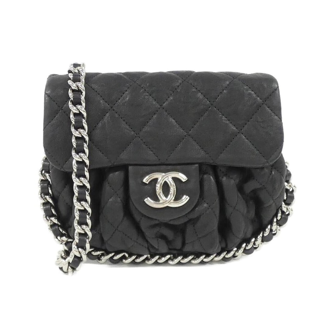 Chanel Chain Around Line 49914 Shoulder Bag: --- Catalog ---Category: SizeSize (HxWxD): 16cm x 20cm x 4cm / 6.29'' x 7.87'' x 1.57''Category: DesignType: Shoulder bagColor: BlackGender: Women,MenMaterial: Leather Hardware Color: