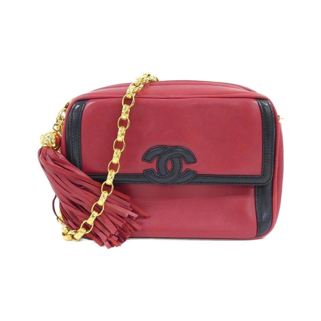 Chanel shoulder bag: --- Catalog ---Category: SizeSize (HxWxD): 13cm x 18.5cm x 8cm / 5.11'' x 7.28'' x 3.14''Category: DesignType: Shoulder bagColor: Navy, Red colorGender: WomenMaterial: Leather Hardware Color: