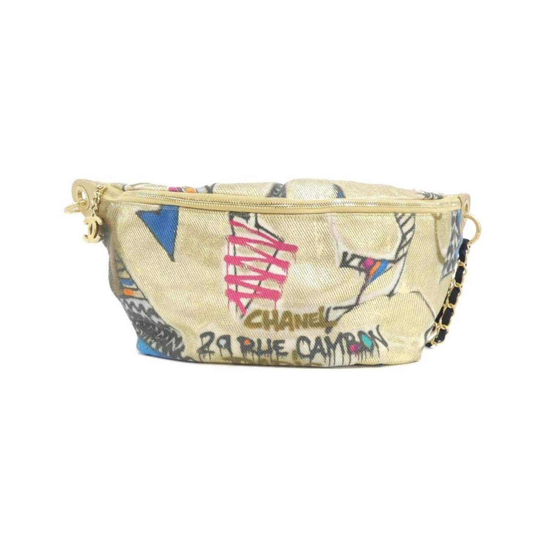 Chanel AS0868 Waist Bag: --- Catalog ---Category: SizeSize (HxWxD): 22cm x 40cm x 7cm / 8.66'' x 15.74'' x 2.75''Category: DesignType: Fanny packColor: Gold, Multi-colorGender: WomenMaterial: Cotton , Leather Hardware Color: