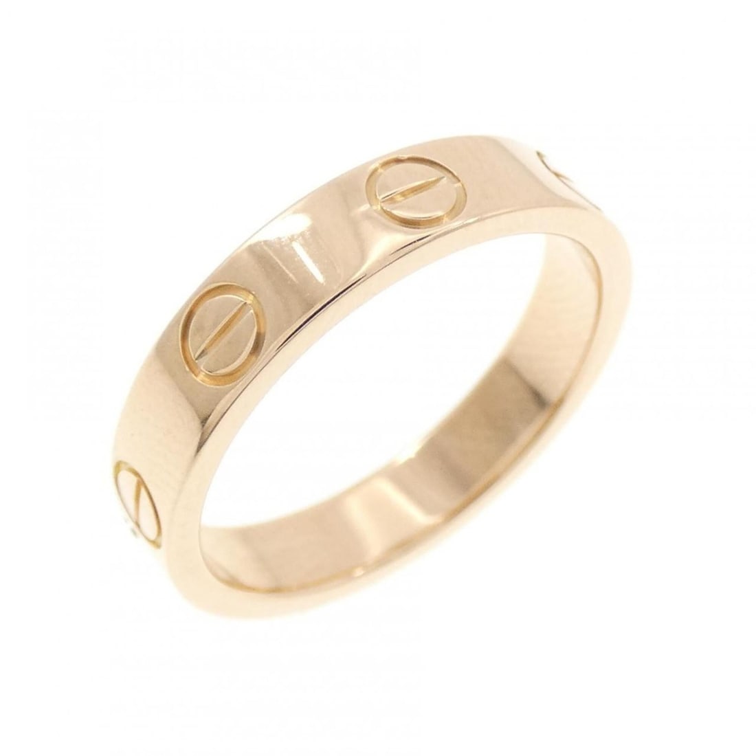Cartier Mini Love Ring: --- Catalog ---Category: SizeUS Size: 4.5Brand Size: 48Category: DesignType: Band ringGender: WomenMaterial: Pink gold (18K)Category: GeneralBrand: Cartier--- Item List ---Section: ConditionRanking: R