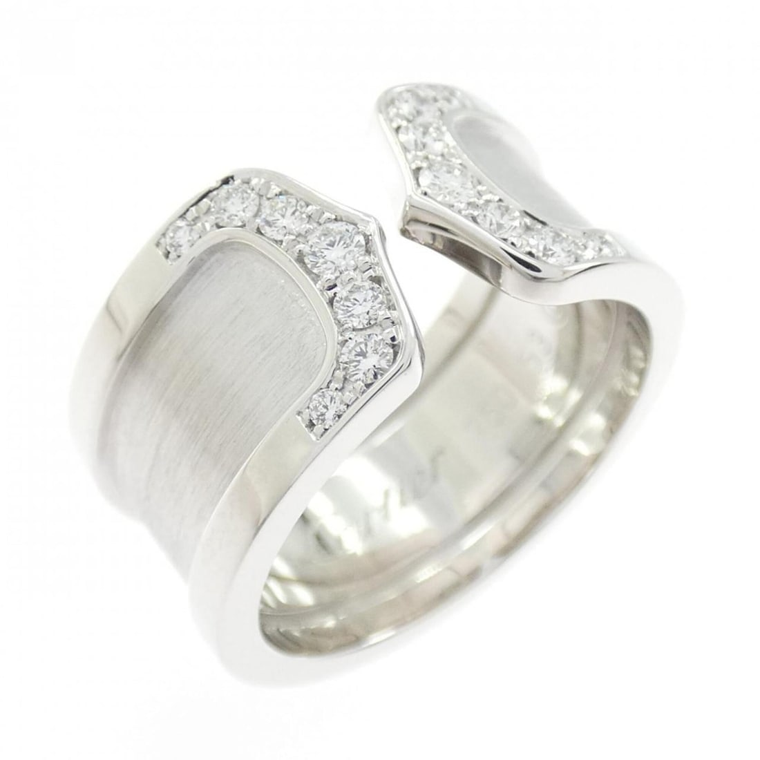 Cartier C2 Large Ring: --- Catalog ---Category: SizeUS Size: 6.5Brand Size: 53Category: DesignType: Band ringStone: DiamondGender: WomenMaterial: White gold (18K)Category: GeneralMPN: B4044100Brand: Cartier--- Item List ---