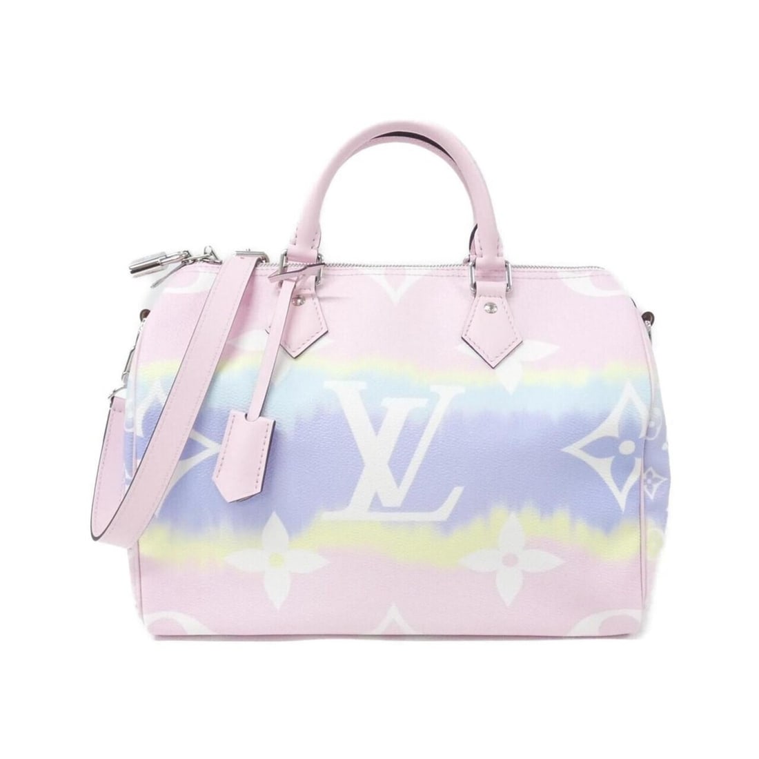 Louis Vuitton LV Escale Speedy Bandoulière M45123 Boston Bag: --- Catalog ---Category: SizeSize (HxWxD): 21cm x 30cm x 17cm / 8.26'' x 11.81'' x 6.69''Category: DesignType: Boston bagColor: Aurora pink, Multi-color, PinkGender: WomenMaterial: Coated canvas Categ