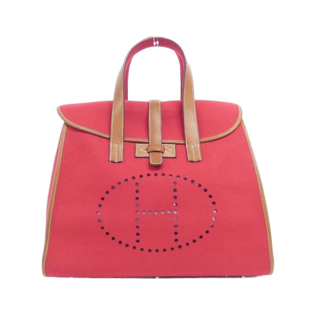 Hermes Hermès Feu de Handbag: --- Catalog ---Category: SizeSize (HxWxD): 35cm x 38cm x 18cm / 13.77'' x 14.96'' x 7.08''Category: DesignType: HandbagColor: Fauve, Rouge HGender: WomenMaterial: Felt , Barenia leather Category: Gene