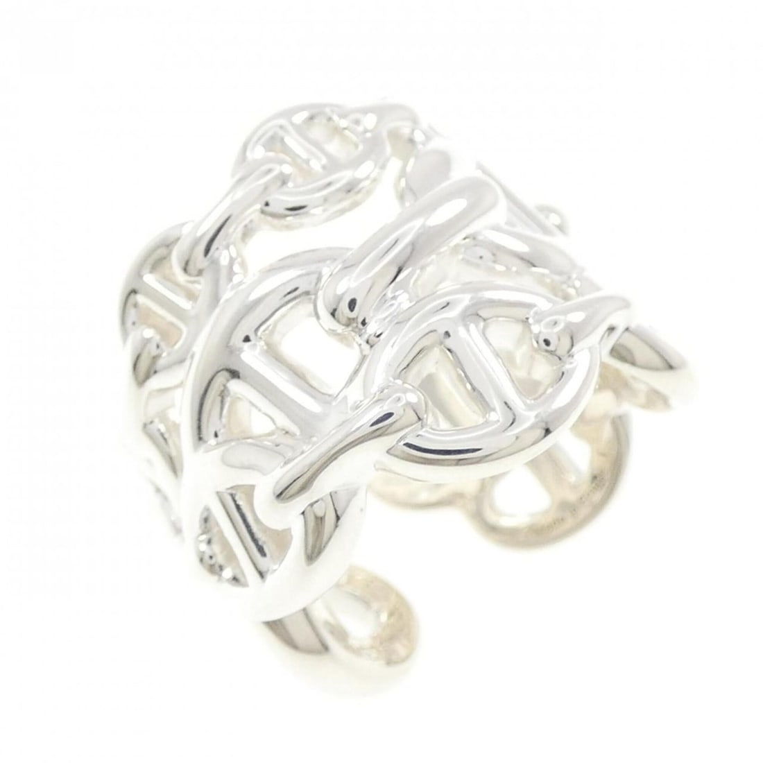 Hermes Hermès Chaine d'Ancre Enchainée Ring: --- Catalog ---Category: SizeUS Size: 6Brand Size: 51Category: DesignType: Band ringColor: SilverGender: WomenMaterial: Silver 925Category: GeneralMPN: H109506BBrand: Hermes--- Item List ---Section: C