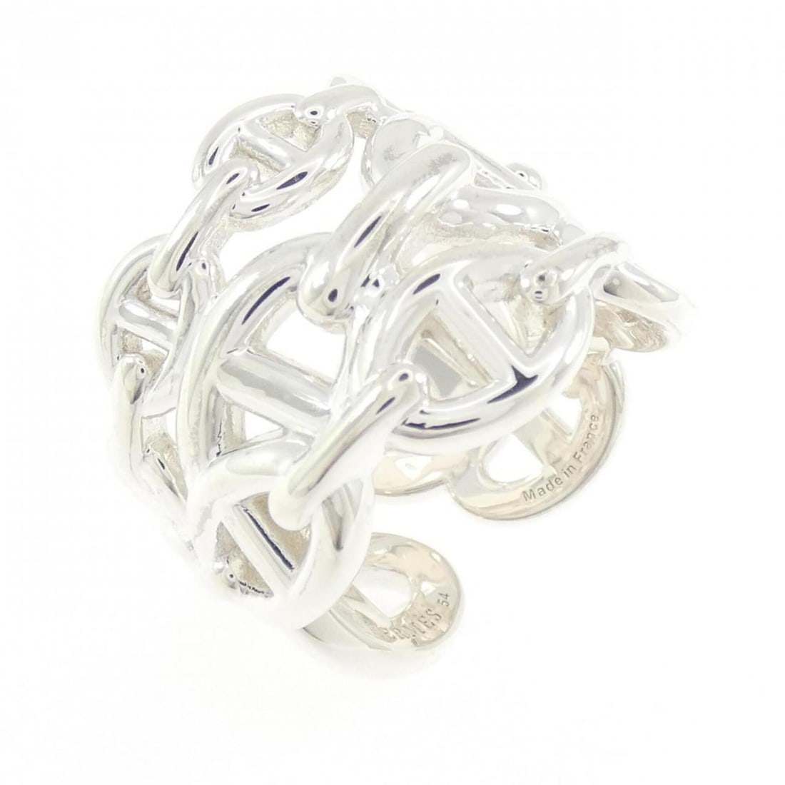 Hermes Hermès Chaine d'Ancre Enchainée Ring: --- Catalog ---Category: SizeUS Size: 7Brand Size: 54Category: DesignType: Band ringColor: SilverGender: WomenMaterial: Silver 925Category: GeneralMPN: H109506BBrand: Hermes--- Item List ---Section: