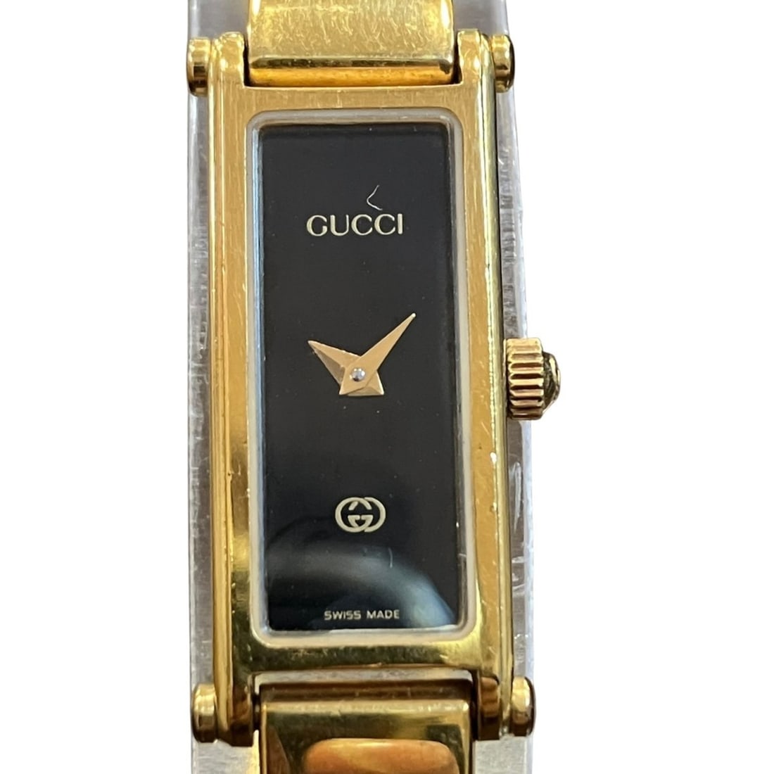 Gucci GUCCI watch, total weight 30.7g, GP quartz, black dial, 1500L: --- Catalog ---Category: SizeWrist Size: 15.5cm - 16cm / 6.1'' - 6.29''Case Diameter: 12.3mm / 0.48''Category: DesignType: WristwatchGender: Women,MenColor (Dial): BlackMaterial (Band): Gold platedMat