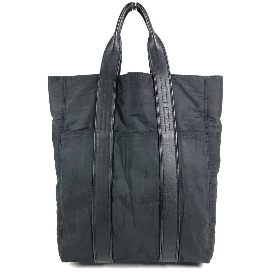HERMES Hermes Vertical Shoulder Bag, Acapulco Cabas MM Tote Nylon, Men's and Women's, Black (1 of 15)