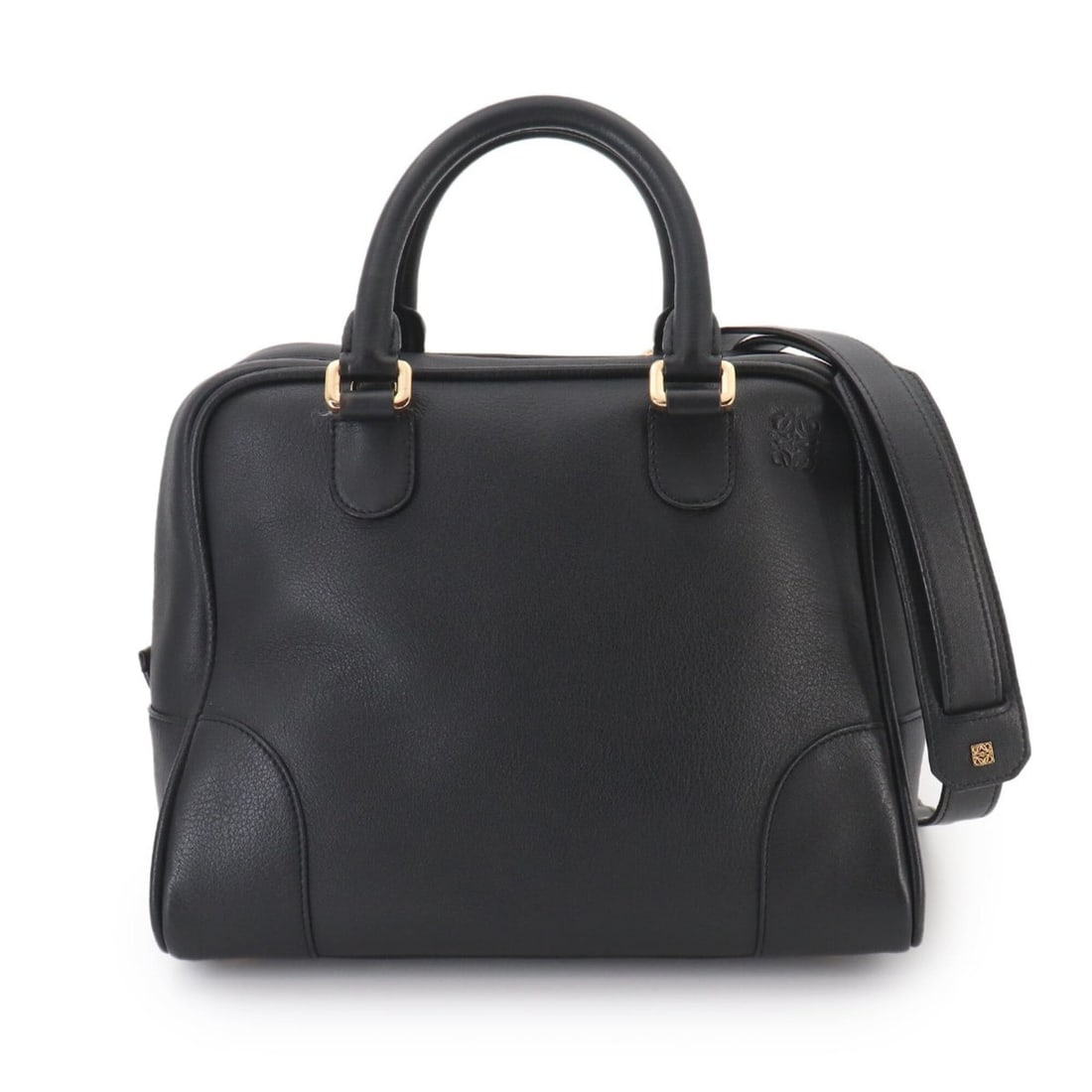 Loewe Amazona 75 Medium 2-way Hand/Shoulder Handbag, Leather, Black, 301.30.L03, Gold Hardware (1 of 9)