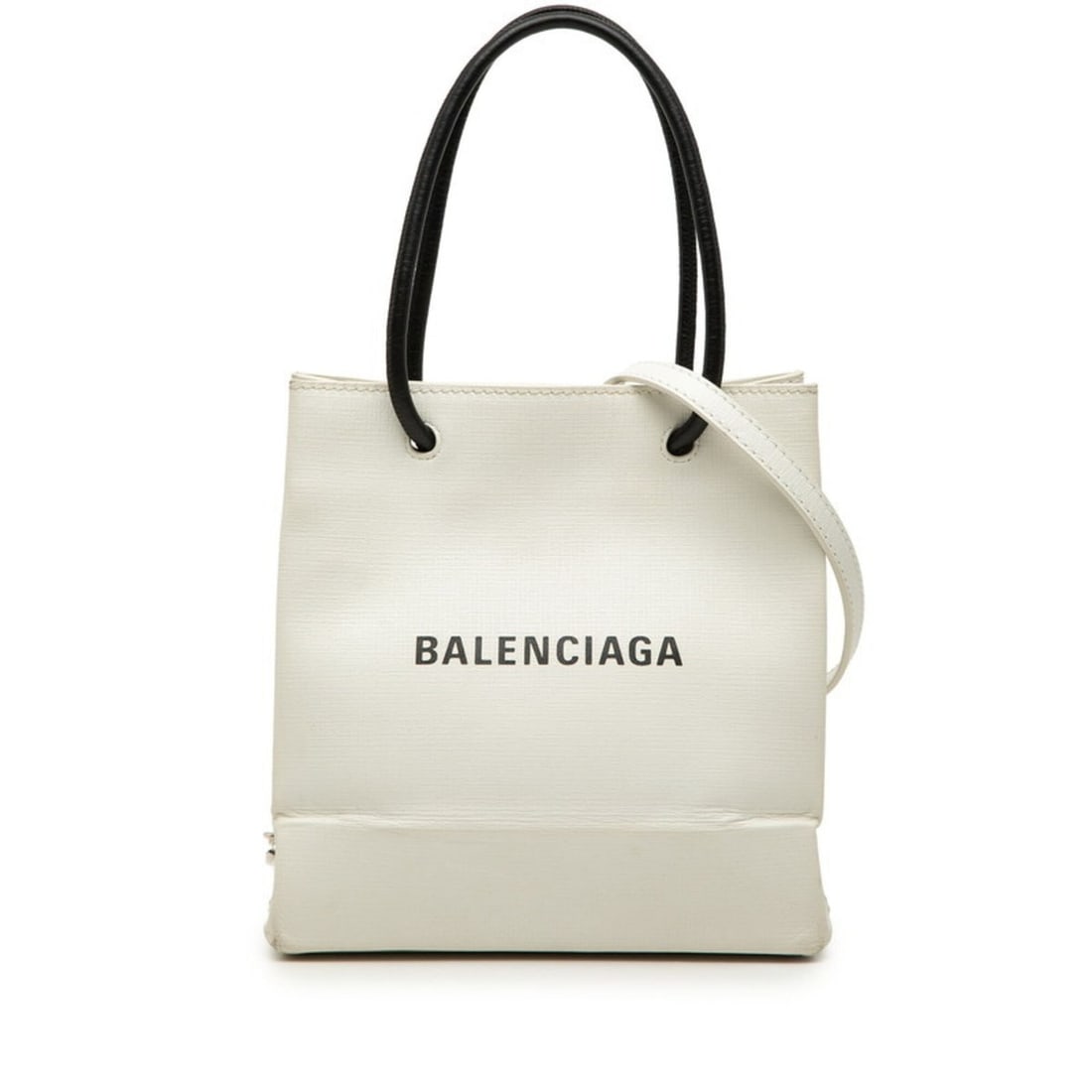 Balenciaga Shopping Tote XXS Handbag Shoulder Bag 2WAY 572411 White Black Leather Women's BALENCIAGA: --- Catalog ---Category: SizeSize (HxWxD): 20cm x 18.5cm x 9.5cm / 7.87'' x 7.28'' x 3.74''Category: DesignType: Handbag, Shoulder bagColor: Black, WhiteGender: WomenMaterial: Leather Category: Genera