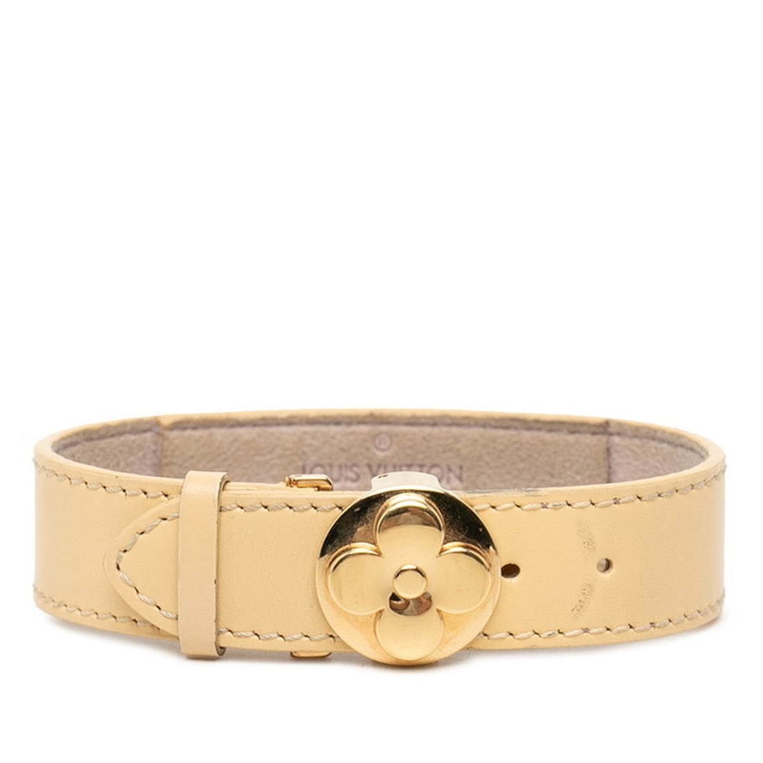 Louis Vuitton Monogram Bracelet Vu Good Luck M64443 Vanilla Beige Gold Leather Plated Women's LOUIS: --- Catalog ---Category: SizeLength: 16.5cm / 6.49''Category: DesignType: Charm braceletColor: Beige, GoldGender: WomenMaterial: LeatherCategory: GeneralMPN: M64443Brand: Louis Vuitton--- Item List --