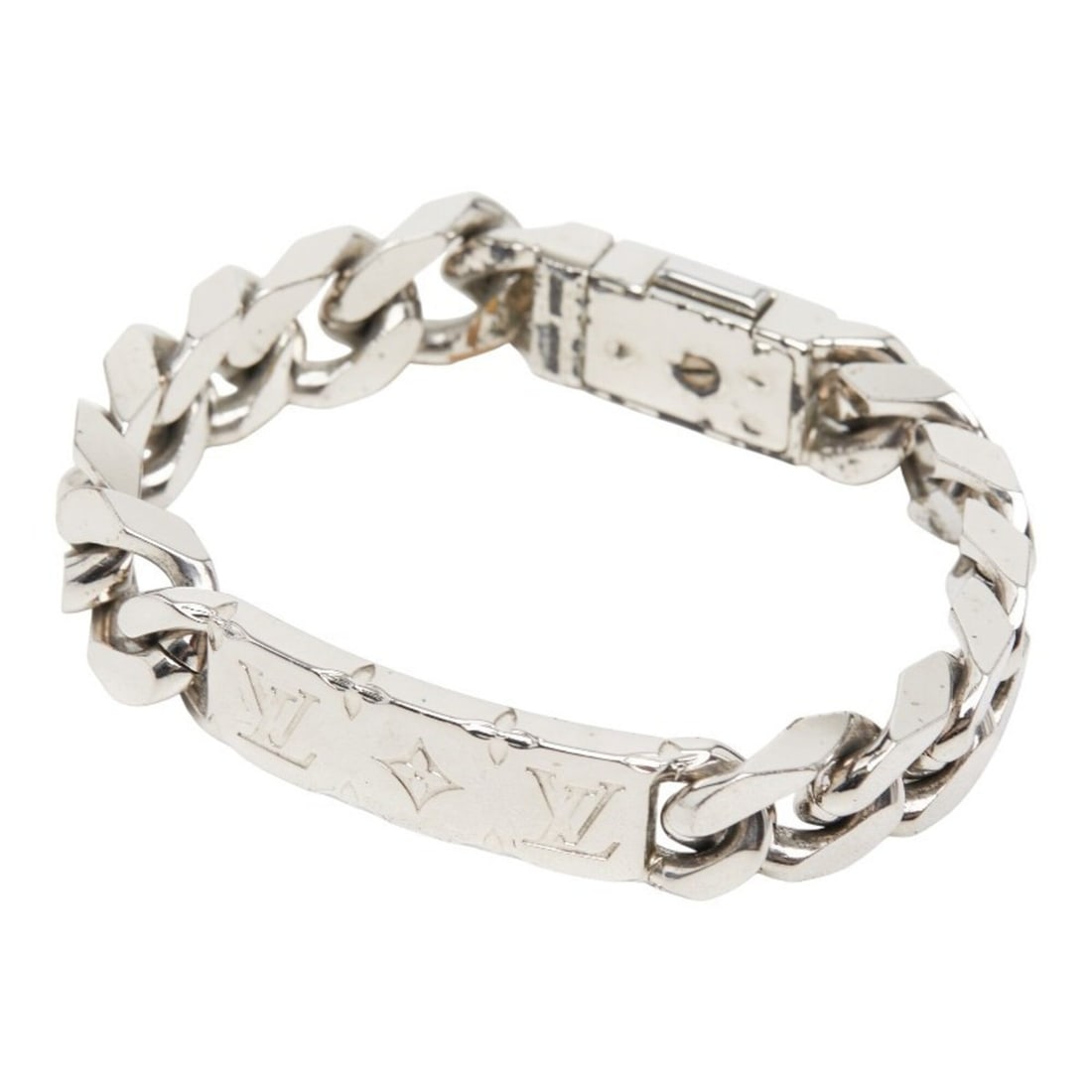 Louis Vuitton Monogram Bracelet LV Signature Chain M62486 Silver Metal Men's LOUIS VUITTON: --- Catalog ---Category: SizeLength: 17.5cm / 6.88''Category: DesignType: Charm braceletColor: SilverGender: MenMaterial: MetalCategory: GeneralMPN: M62486Brand: Louis Vuitton--- Item List ---Section: