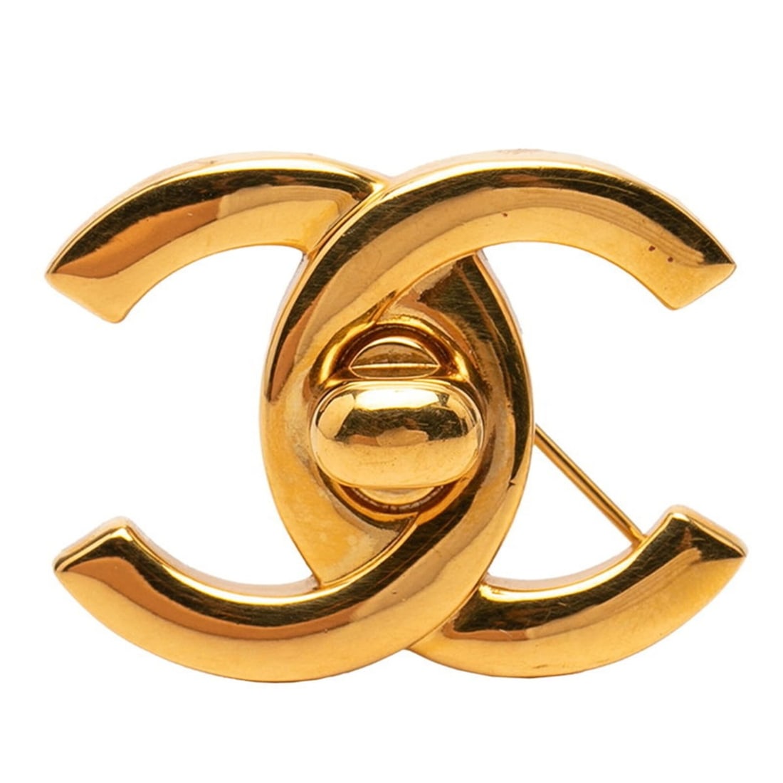Chanel Coco Mark Turnlock Vintage Brooch 96A Gold Plated GP Women's CHANEL: --- Catalog ---Category: SizeSize (HxWxD): 2.8cm x 3.7cm / 1.1'' x 1.45''Category: DesignType: BroochColor: GoldGender: WomenMaterial: Gold platingCategory: GeneralBrand: Chanel--- Item List ---Sectio