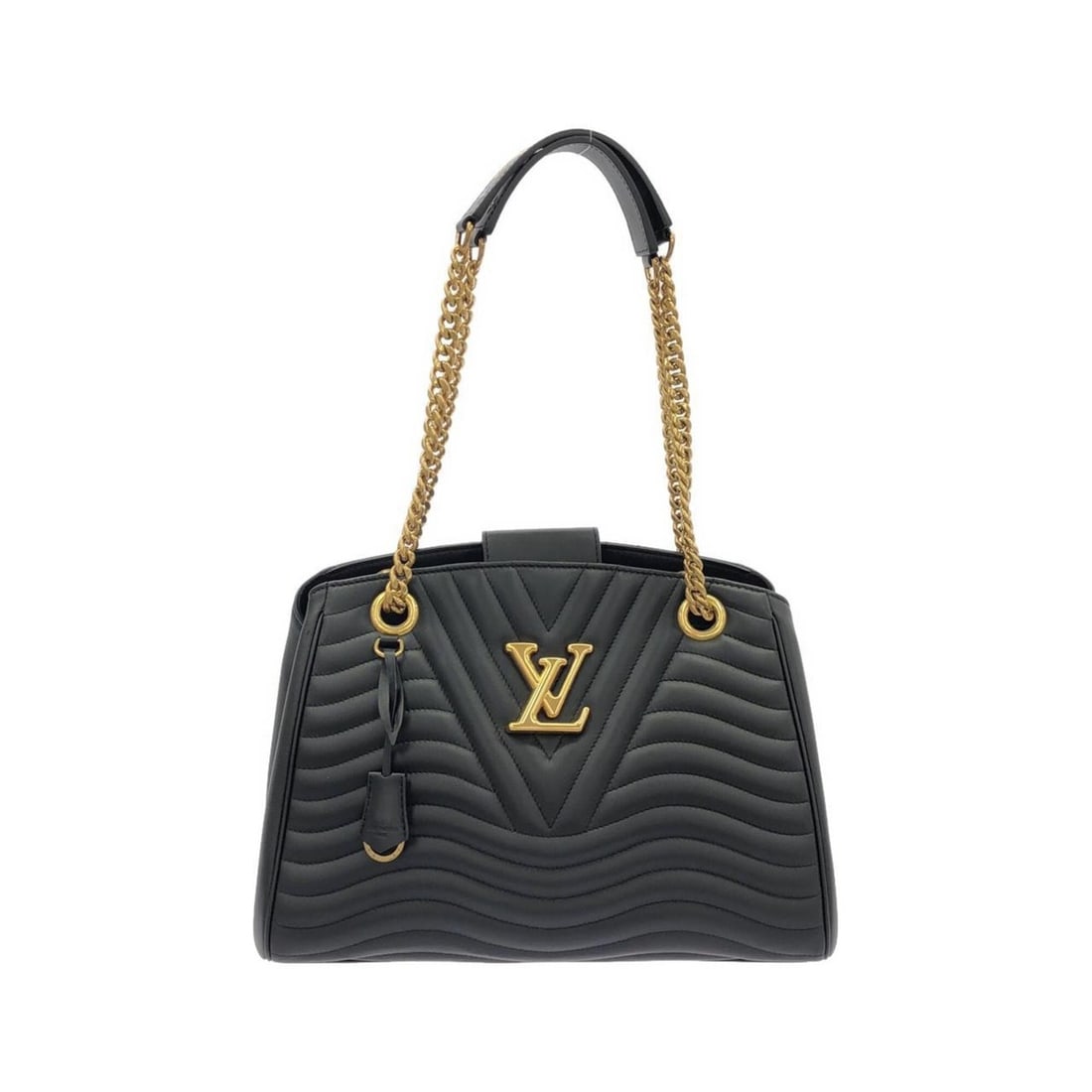 Louis Vuitton New Wave Chain Tote M51496 Shoulder Bag: --- Catalog ---Category: SizeSize (HxWxD): 24cm x 34cm x 13cm / 9.44'' x 13.38'' x 5.11''Category: DesignType: Shoulder bagColor: BlackGender: WomenMaterial: Leather Hardware Color: GoldLeather/Fur Ty