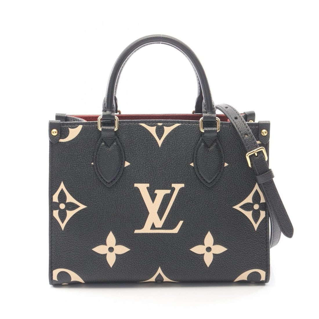 Louis Vuitton OnTheGo PM Bicolor 2-Way Handbag, Leather, Monogram Empreinte, Women's, Black/Beige,: --- Catalog ---Category: SizeSize (HxWxD): 19cm x 25cm x 10cm / 7.48'' x 9.84'' x 3.93''Category: DesignType: HandbagColor: Beige, BlackGender: WomenMaterial: Monogram Empreinte Category: GeneralMPN: 