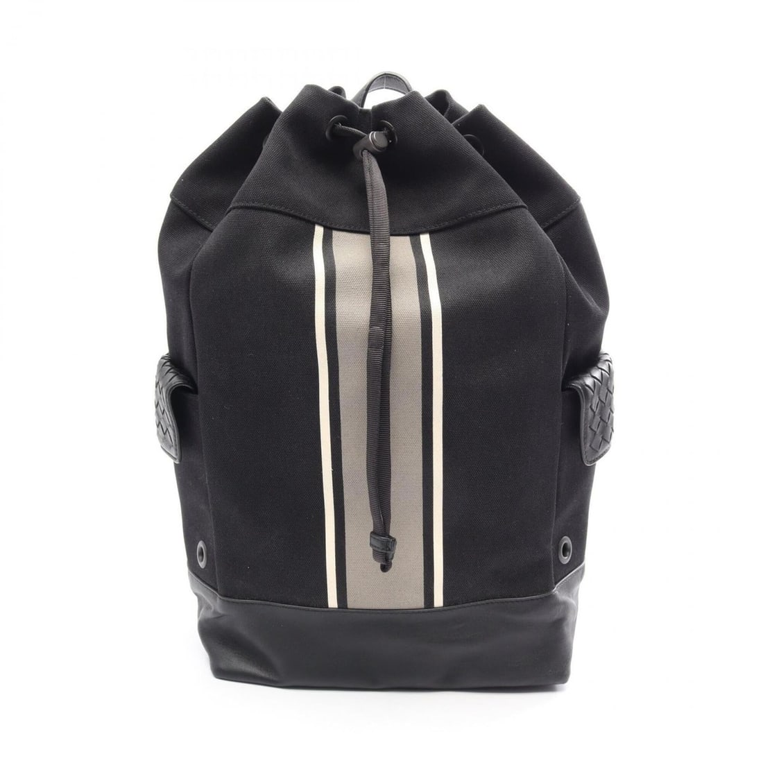 Bottega Veneta Intrecciato Backpack/Handbag, Canvas and Leather, Men's, Black, Gray, White, 533467: --- Catalog ---Category: SizeSize (HxWxD): 44cm x 25cm x 15cm / 17.32'' x 9.84'' x 5.9''Category: DesignType: Backpack, HandbagColor: Black, Gray, WhiteGender: MenMaterial: Canvas , Leather Category: