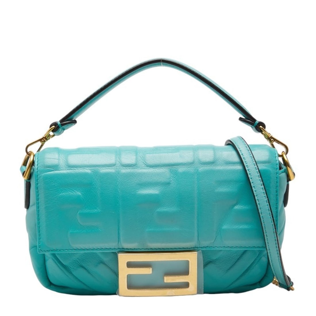 Fendi Baguette Mini Handbag Chain Shoulder Bag 2WAY 8BS017 Blue Leather Women's FENDI: --- Catalog ---Category: SizeStrap Drop: 56.5cm / 22.24''Handle Drop: 4.50cm / 1.77''Size (HxWxD): 12.5cm x 17cm x 4.5cm / 4.92'' x 6.69'' x 1.77''Category: DesignType: Handbag, Shoulder bagColor: Blu
