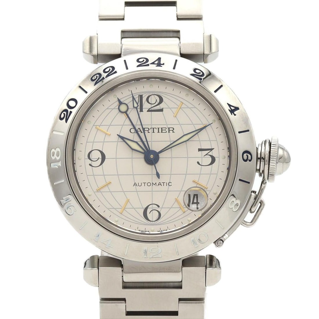 Cartier Pasha C GMT W31029M7 Stainless Steel Automatic Watch: --- Catalog ---Category: SizeCase Diameter: 35mm / 1.38''Category: DesignType: WristwatchGender: Men,WomenColor (Dial): SilverMaterial (Band): Stainless steelMaterial (Case): Stainless steelCategory: 