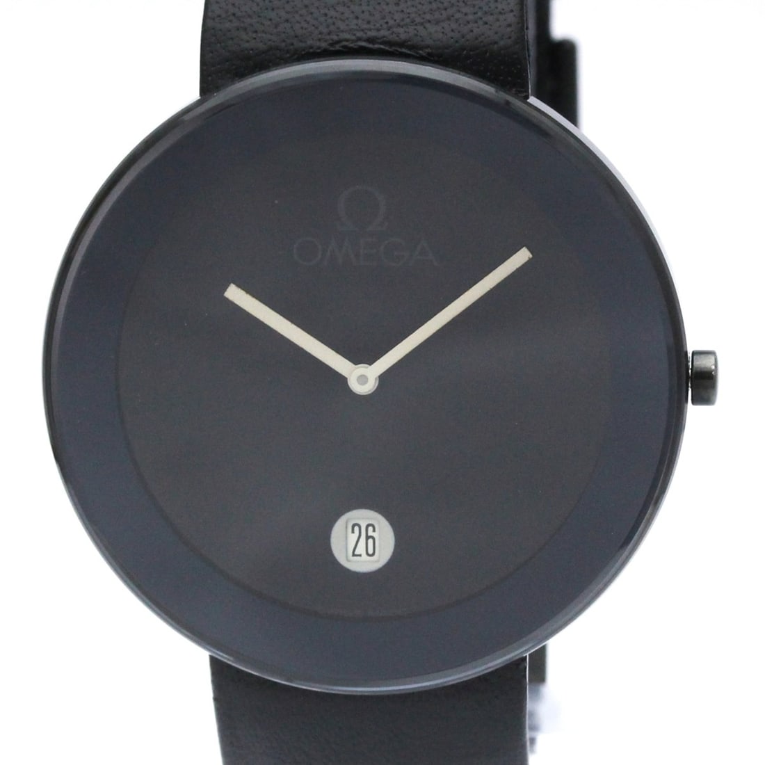 OMEGA Art Collection Ceramic Leather Quartz Mens Watch (1 of 8)