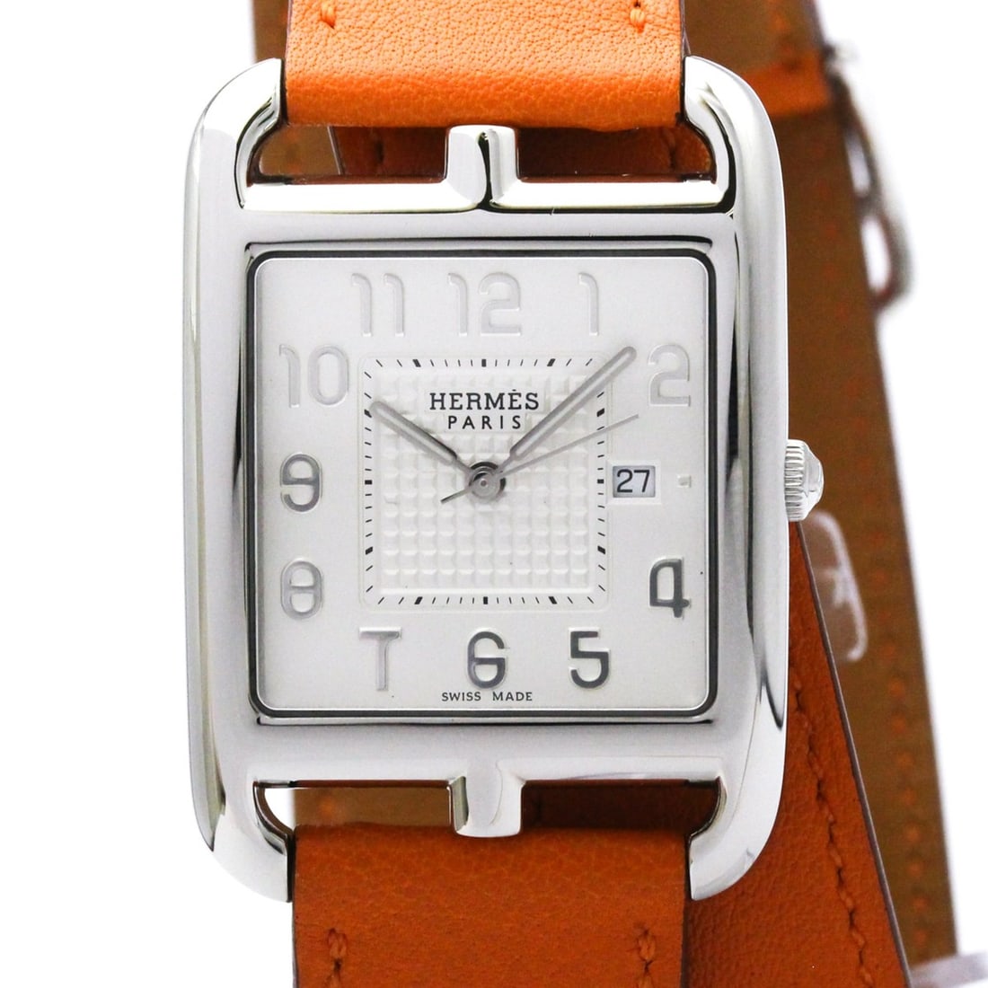 HERMES Cape Cod Double Tour Steel Quartz Mens Watch CC2.710 Polished (1 of 8)