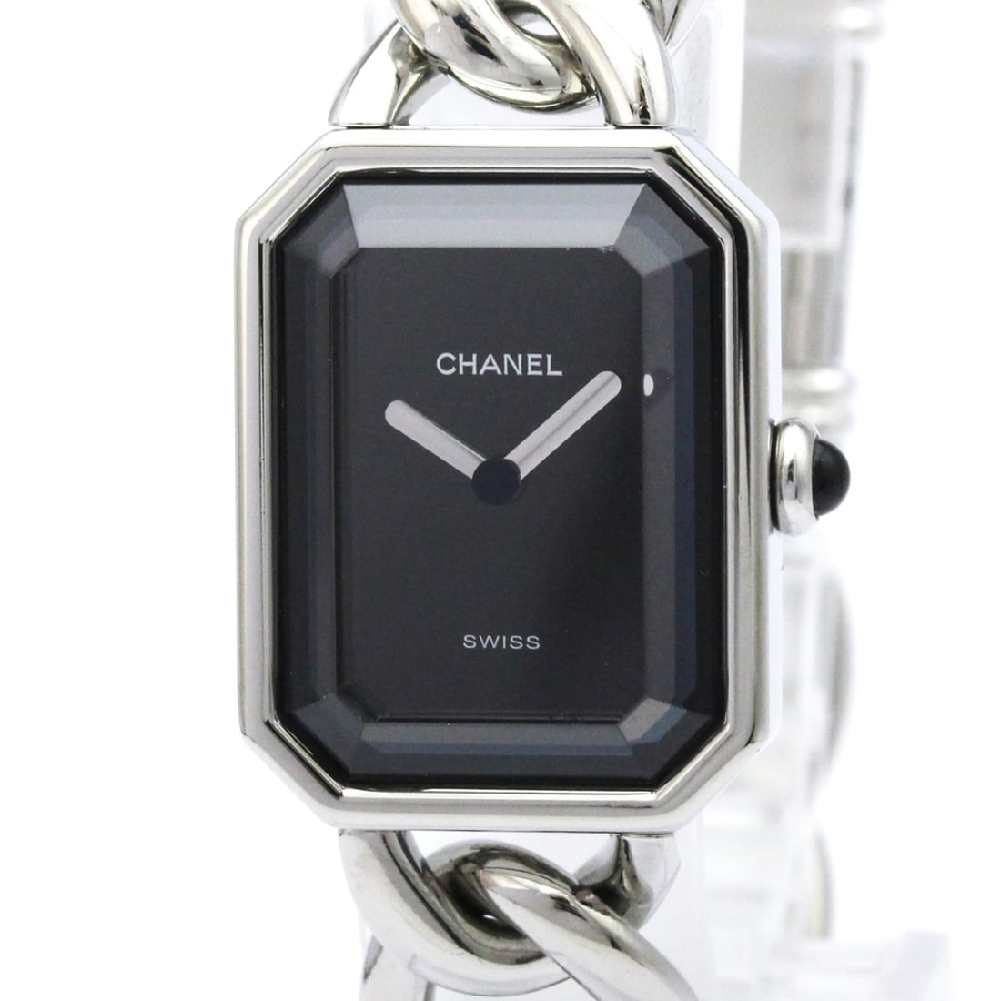 CHANEL Premiere Size L Steel Quartz Ladies Watch H0452 Polished: --- Catalog ---Category: SizeCase Diameter: 20mm / 0.79''Category: DesignType: WristwatchStyle: Dress/FormalGender: WomenColor (Dial): BlackMaterial (Band): Stainless steelMaterial (Case): Stainless s