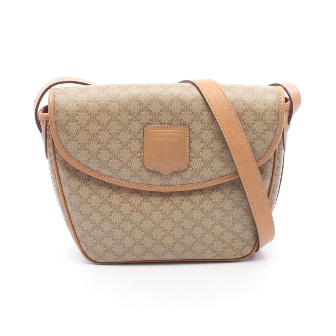 Celine Macadam Shoulder Bag/Handbag, Coated Canvas and Leather, Women's, Beige/Brown: --- Catalog ---Category: SizeSize (HxWxD): 18cm x 17cm x 5.5cm / 7.08'' x 6.69'' x 2.16''Category: DesignType: Handbag, Shoulder bagColor: Beige, BrownGender: WomenMaterial: Coated canvas , Leather Ca