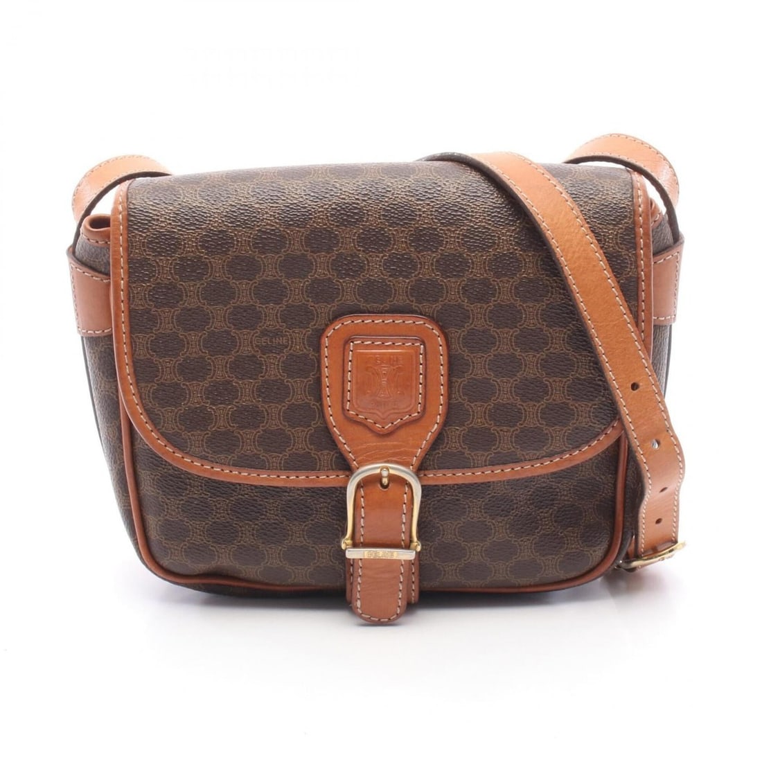 Celine Macadam Shoulder Bag/Handbag, Coated Canvas and Leather, Women's, Brown: --- Catalog ---Category: SizeSize (HxWxD): 20cm x 20cm x 7cm / 7.87'' x 7.87'' x 2.75''Category: DesignType: Handbag, Shoulder bagColor: BrownGender: WomenMaterial: Coated canvas , Leather Category: G