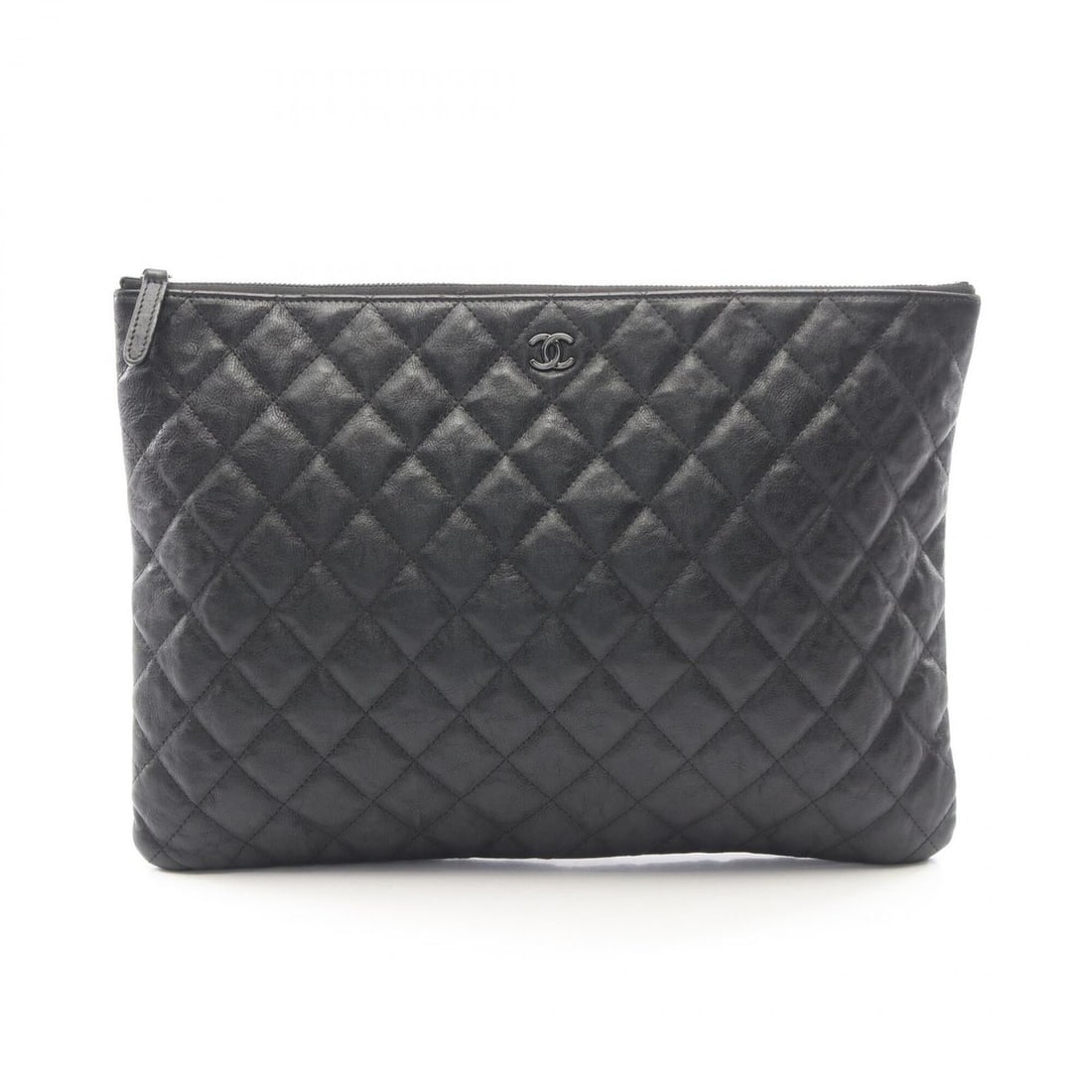 Chanel Matelassé Leather Clutch Bag/Handbag with Black Hardware - Women's: --- Catalog ---Category: SizeSize (HxWxD): 24cm x 34cm x 1cm / 9.44'' x 13.38'' x 0.39''Category: DesignType: Clutch bag, HandbagColor: BlackGender: WomenMaterial: Leather Category: GeneralBrand: Chan