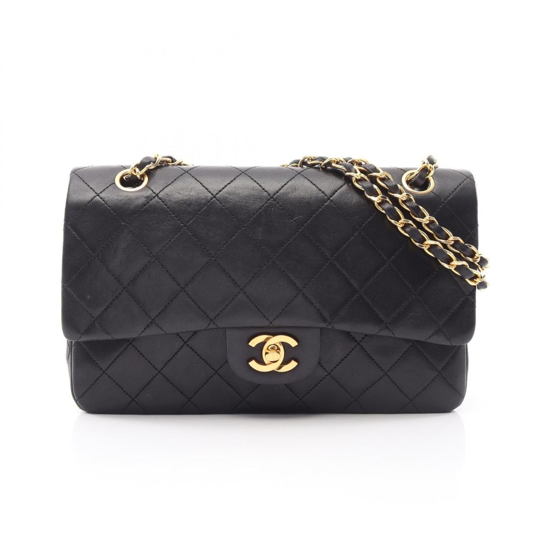 Chanel Matelassé Double Flap Shoulder Bag/Handbag, Lambskin Leather, Women's, Black: --- Catalog ---Category: SizeSize (HxWxD): 16cm x 25cm x 6.5cm / 6.29'' x 9.84'' x 2.55''Category: DesignType: Handbag, Shoulder bagColor: BlackGender: WomenMaterial: Leather Category: GeneralBrand: C