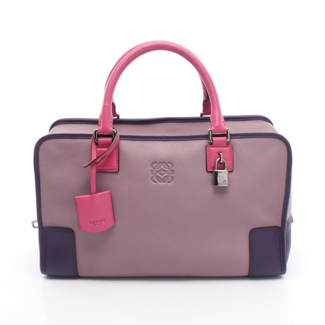 Loewe Amazona 35 Handbag, Leather, Women's, Purple/Pink: --- Catalog ---Category: SizeSize (HxWxD): 21cm x 36cm x 14cm / 8.26'' x 14.17'' x 5.51''Category: DesignType: HandbagColor: Pink, PurpleGender: WomenMaterial: Leather Category: GeneralBrand: Loewe---