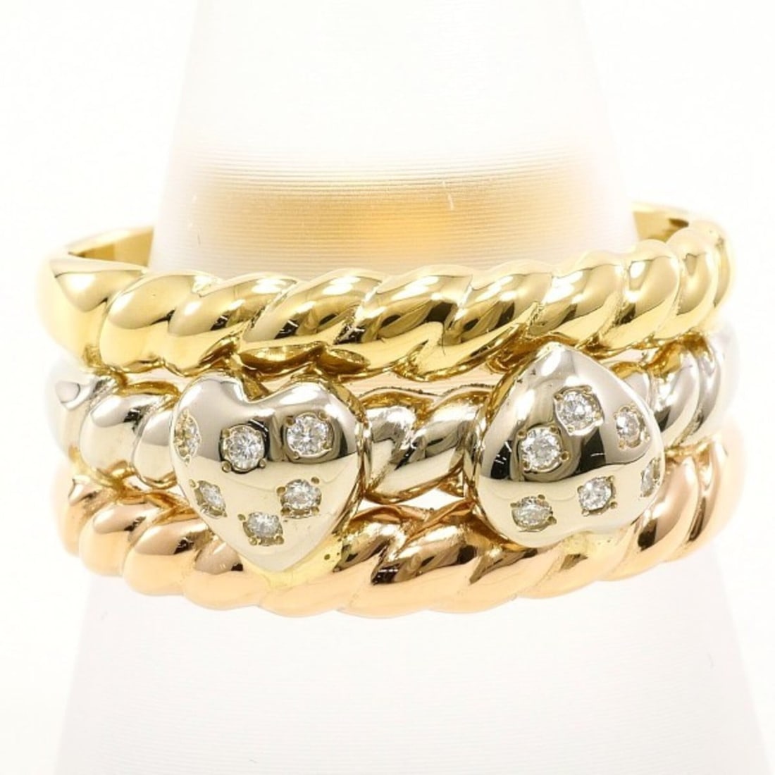 18K (18-karat) Yellow Gold Ring with 0.08ct Diamond, Card Included, Total Weight 8.7g, Jewelry (1 of 8)
