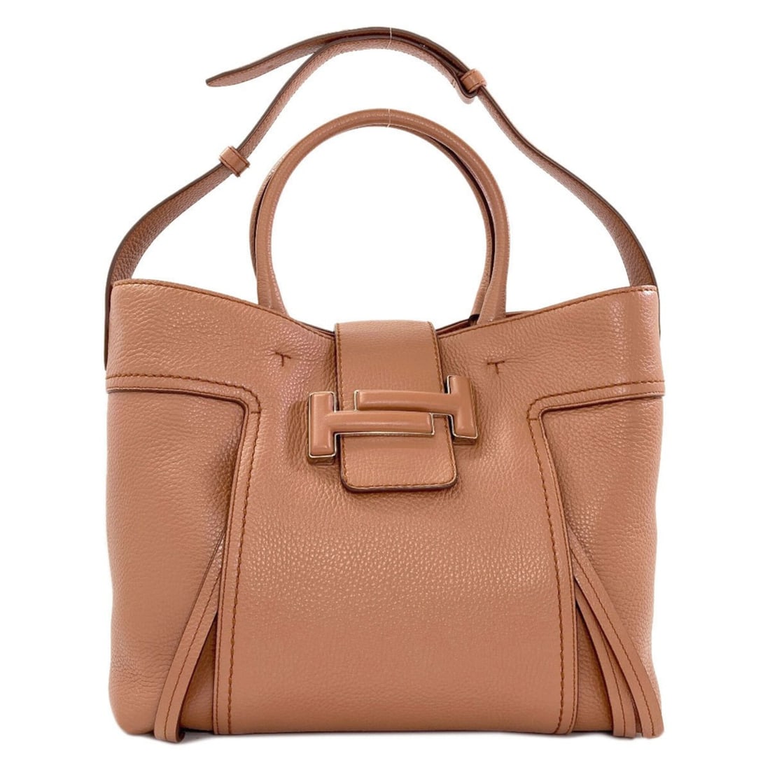 Tod's Double T 2-Way Tote Bag, Leather, Women's: --- Catalog ---Category: SizeSize (HxWxD): 27cm x 40cm x 13cm / 10.62'' x 15.74'' x 5.11''Strap Length: 49cm / 19.29''Handle Length: 35cm / 13.77''Category: DesignType: Tote bagColor: BrownGender: Wom