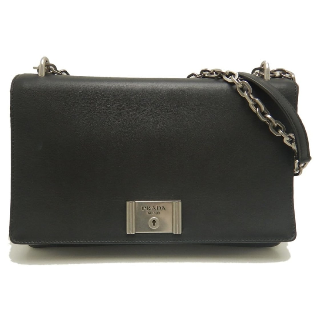 PRADA 1BD008 Shoulder Bag, Calfskin, NERO (Black), Women's, 253947 (1 of 20)
