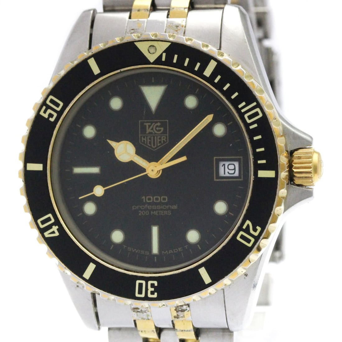TAG HEUER 1000 Professional Gold Plated Steel Watch 980.020: --- Catalog ---Category: SizeCase Diameter: 37mm / 1.46''Category: DesignType: WristwatchStyle: SportGender: MenColor (Dial): BlackMaterial (Band): Gold plated, Stainless steelMaterial (Case): Gold pl